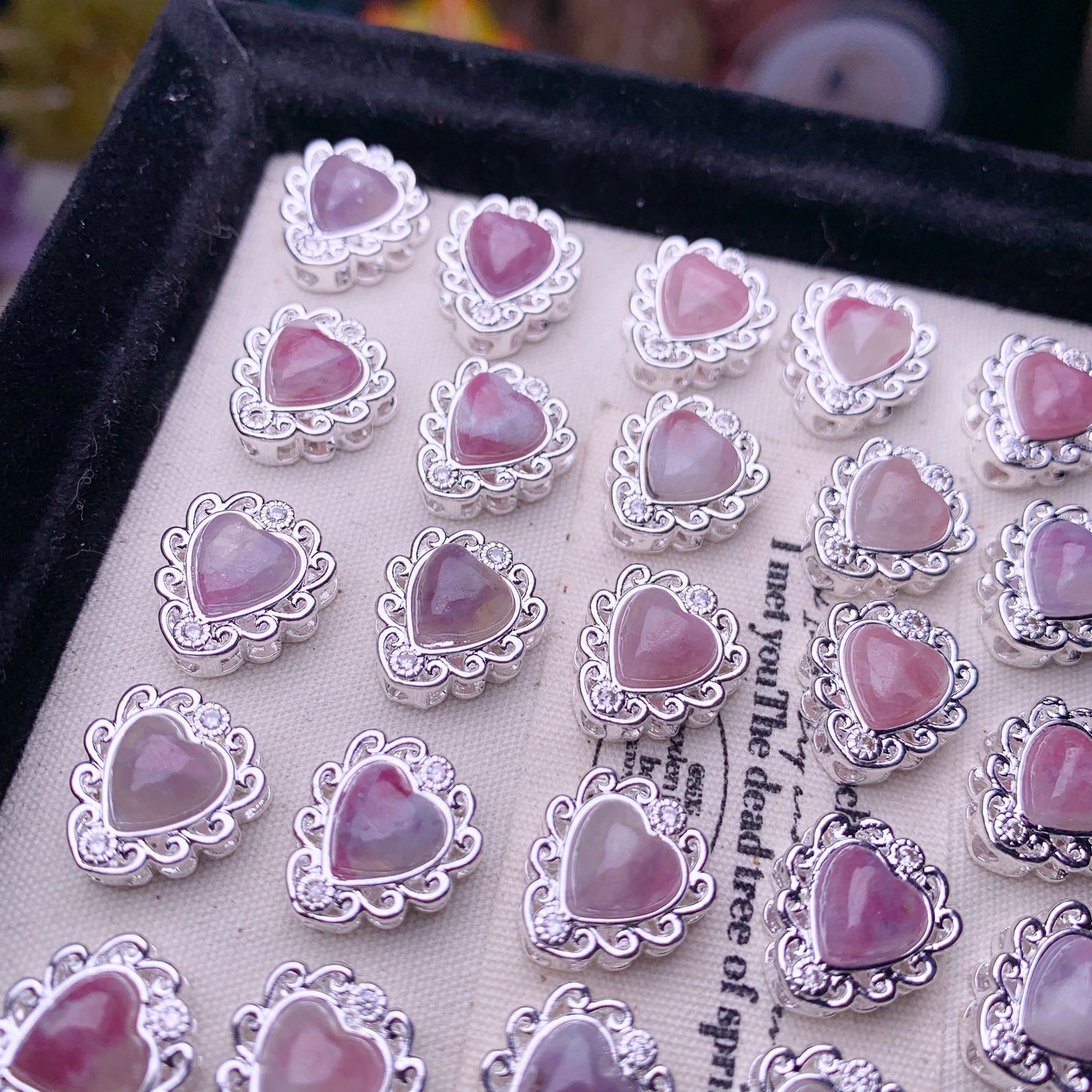 【Plum Blossom Tourmaline】heart box 13mm+
