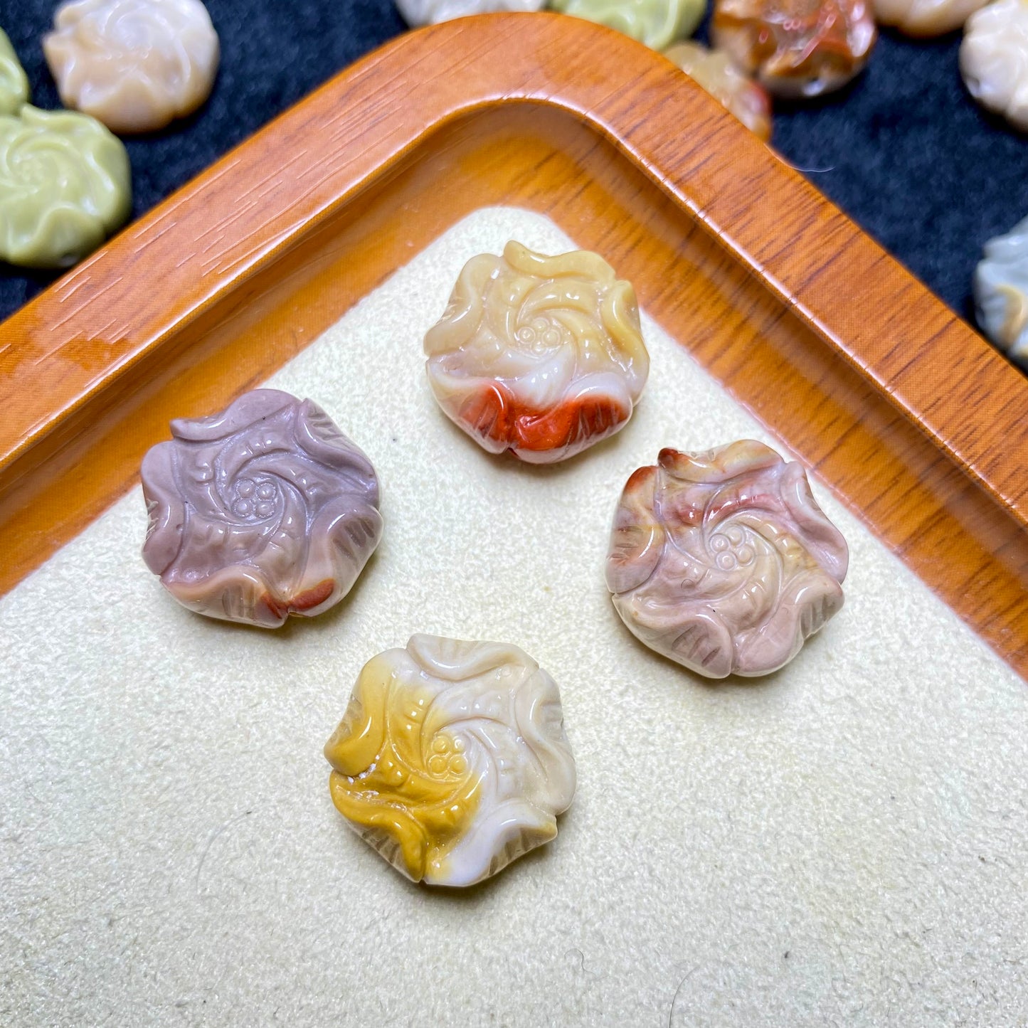 Natural Agate Peony Flower charms