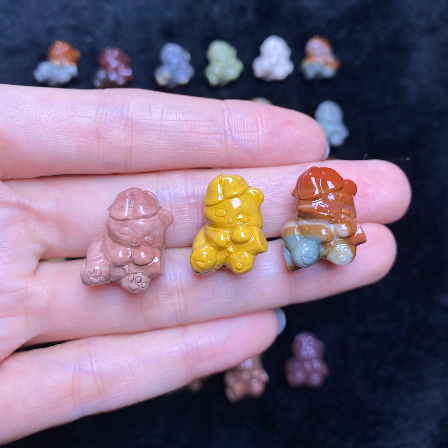 Natural Agate panda Carved charms
