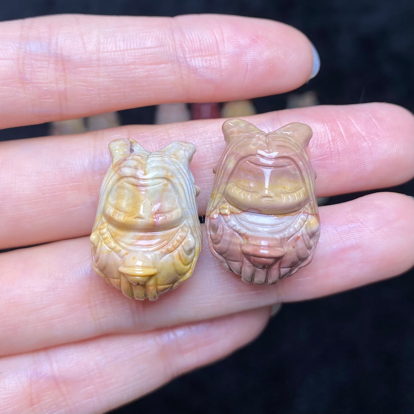 Natural Alashan Agate Deer Fairy carved charms