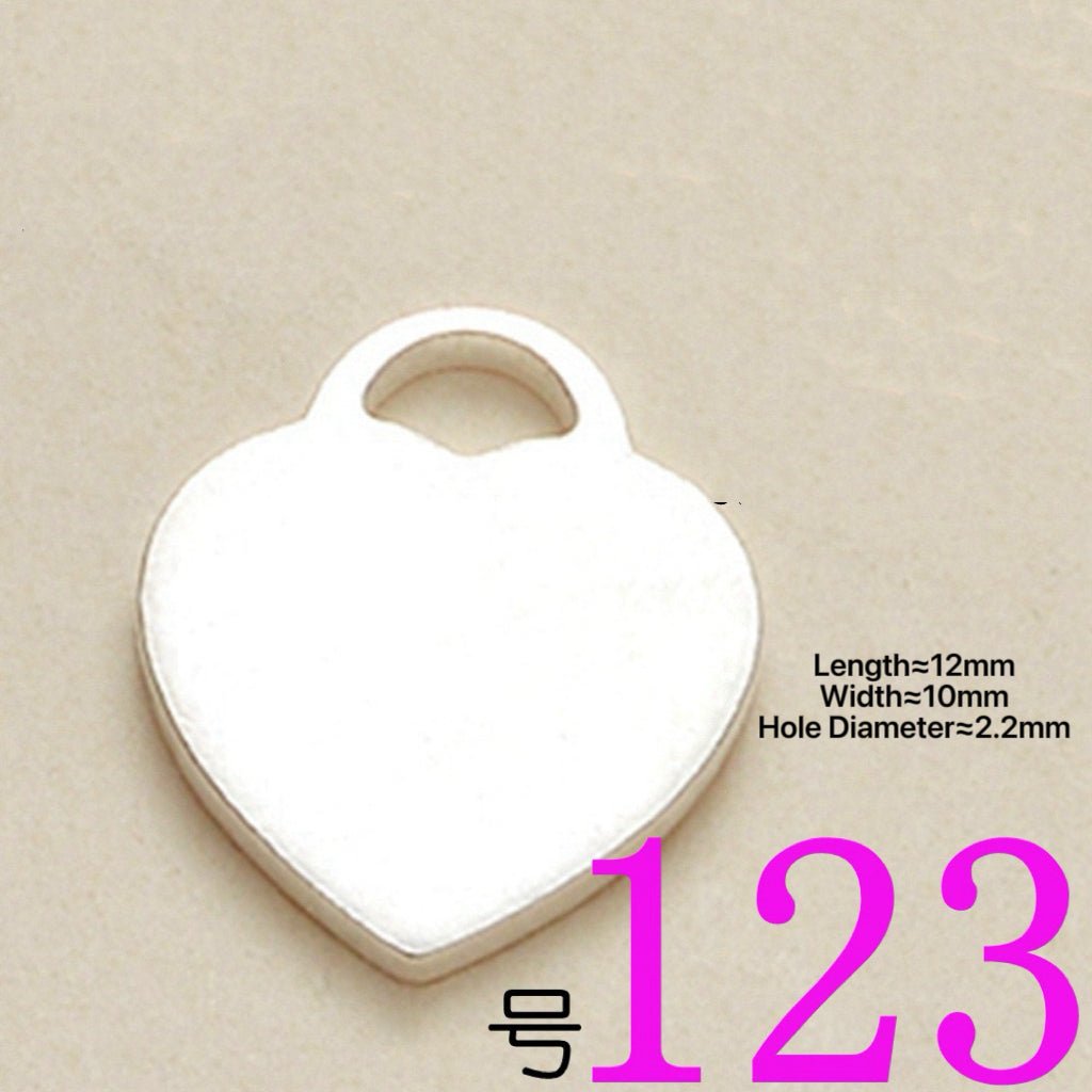 S925 Sterling Silver Polished Heart Tag Accessory