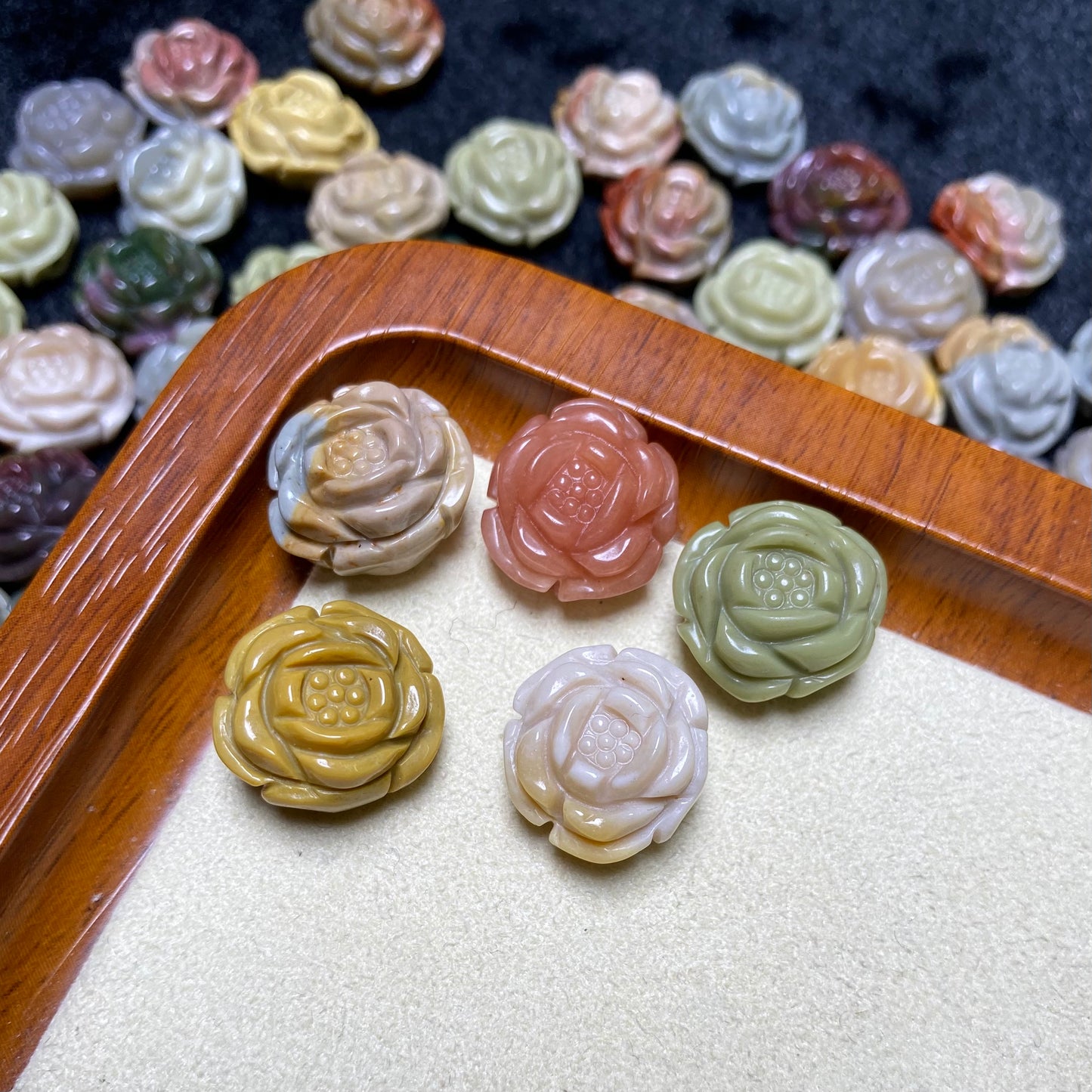 Natural agate flowers charms