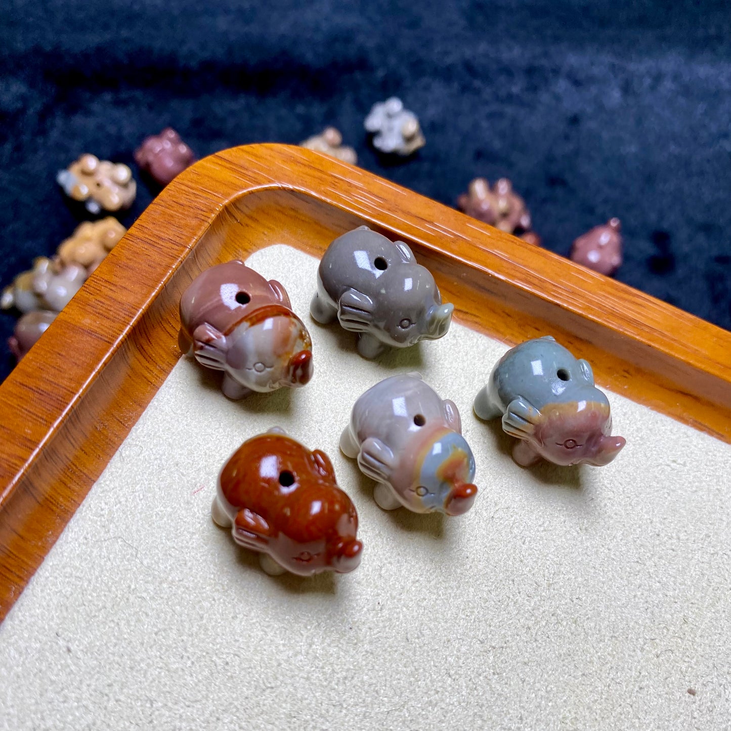 Natural Agate Elephant charms