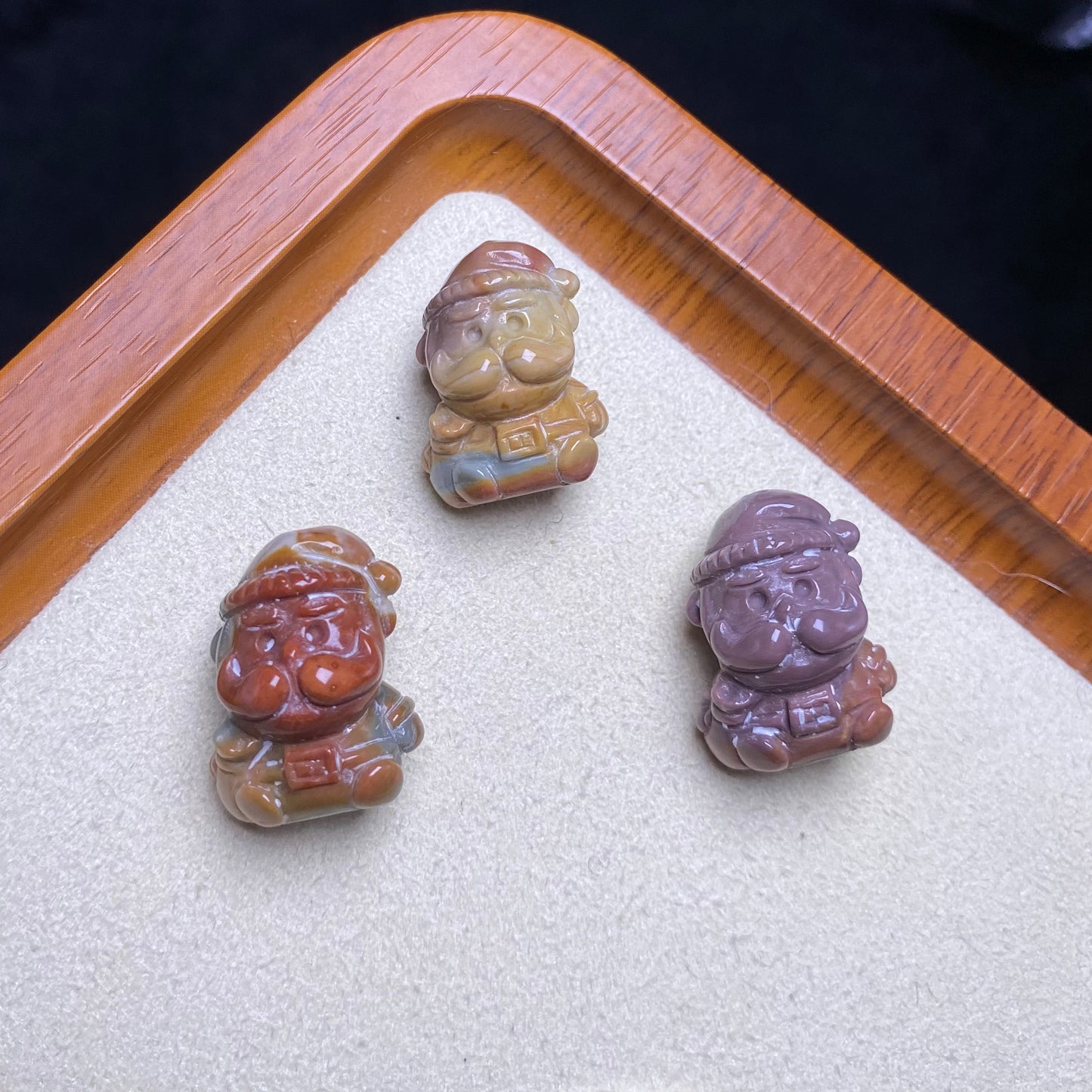 Natural Alashan Agate Santa Claus Carved Pendant