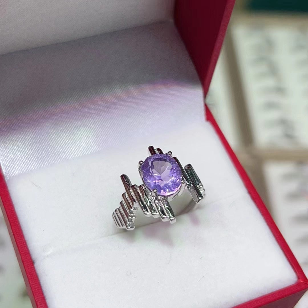 lavender amethyst unique design ring