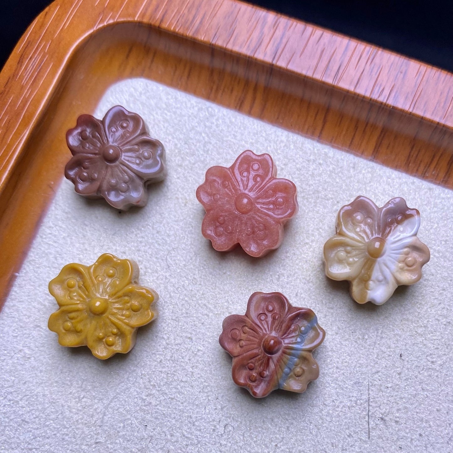 Natural Agate Cherry Blossom charms