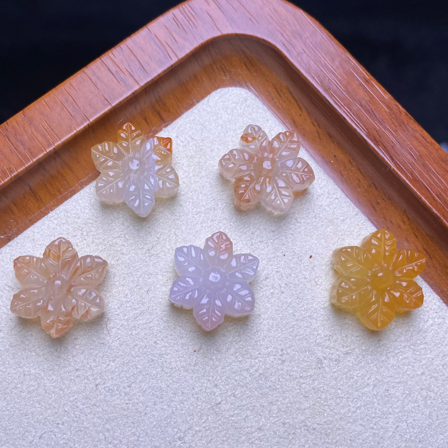 Natural Agate Snowflake charms