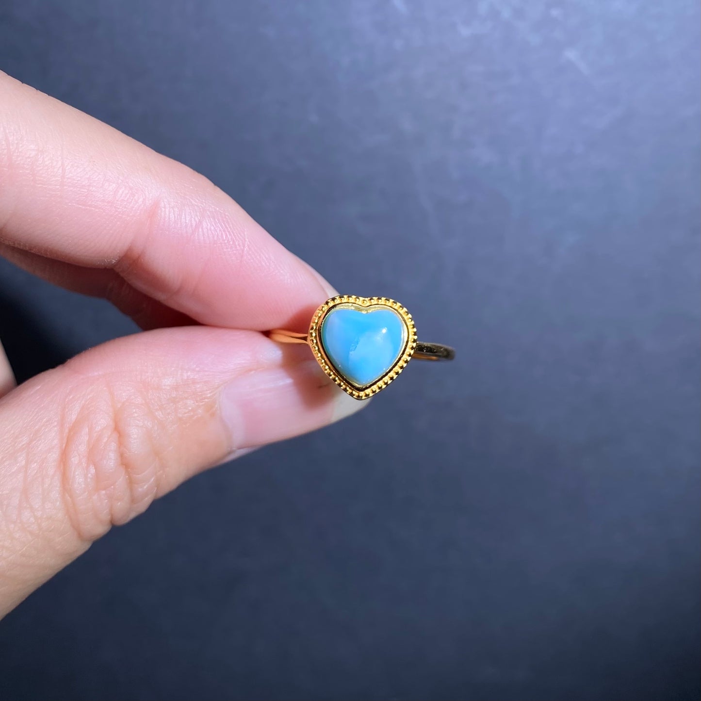 Larimar Heart Ring