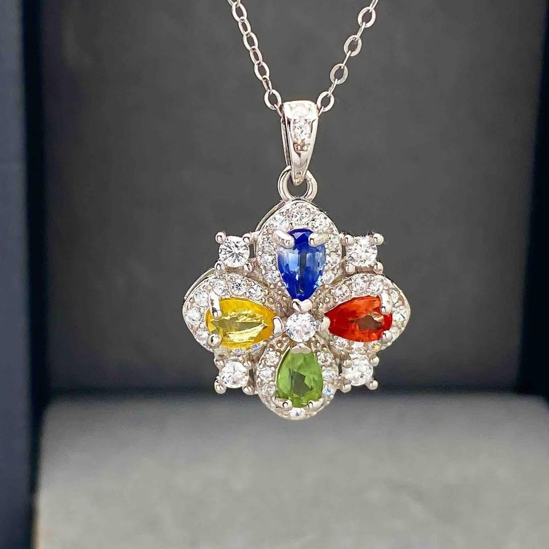 Natural Fancy Coloured Sapphire Pendant