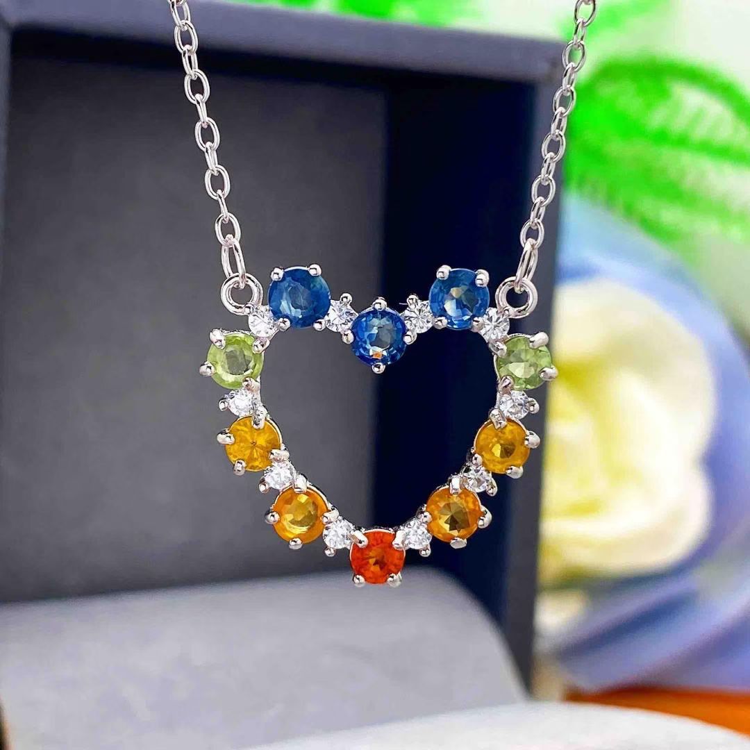 Natural Fancy Coloured Sapphire Pendan