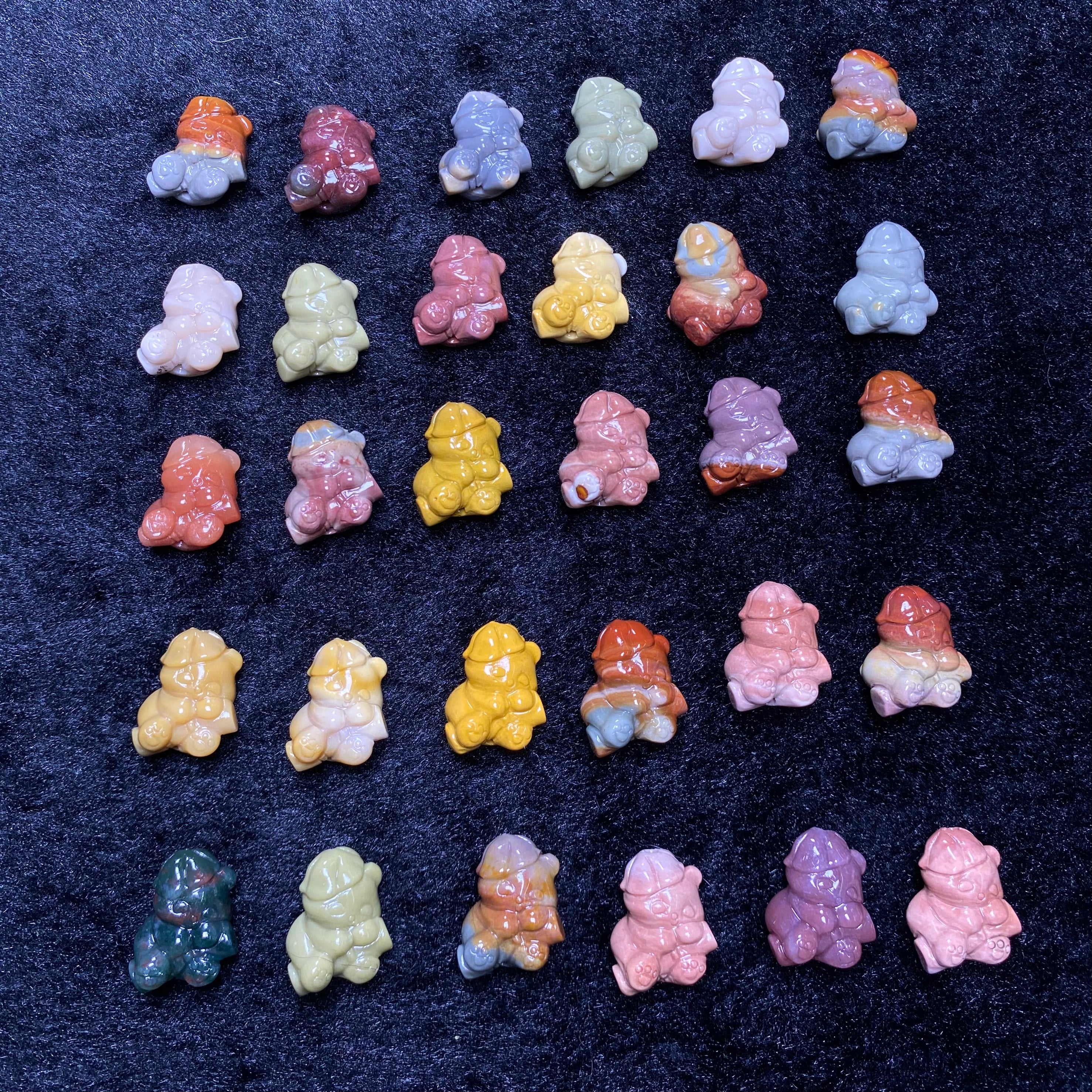 Natural Agate panda Carved charms