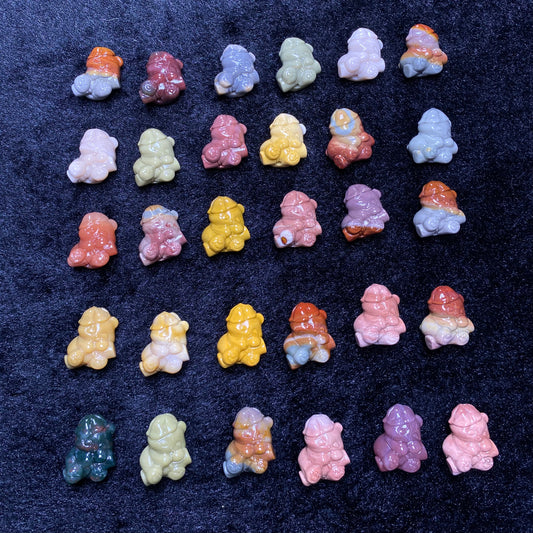 Natural Agate panda Carved charms