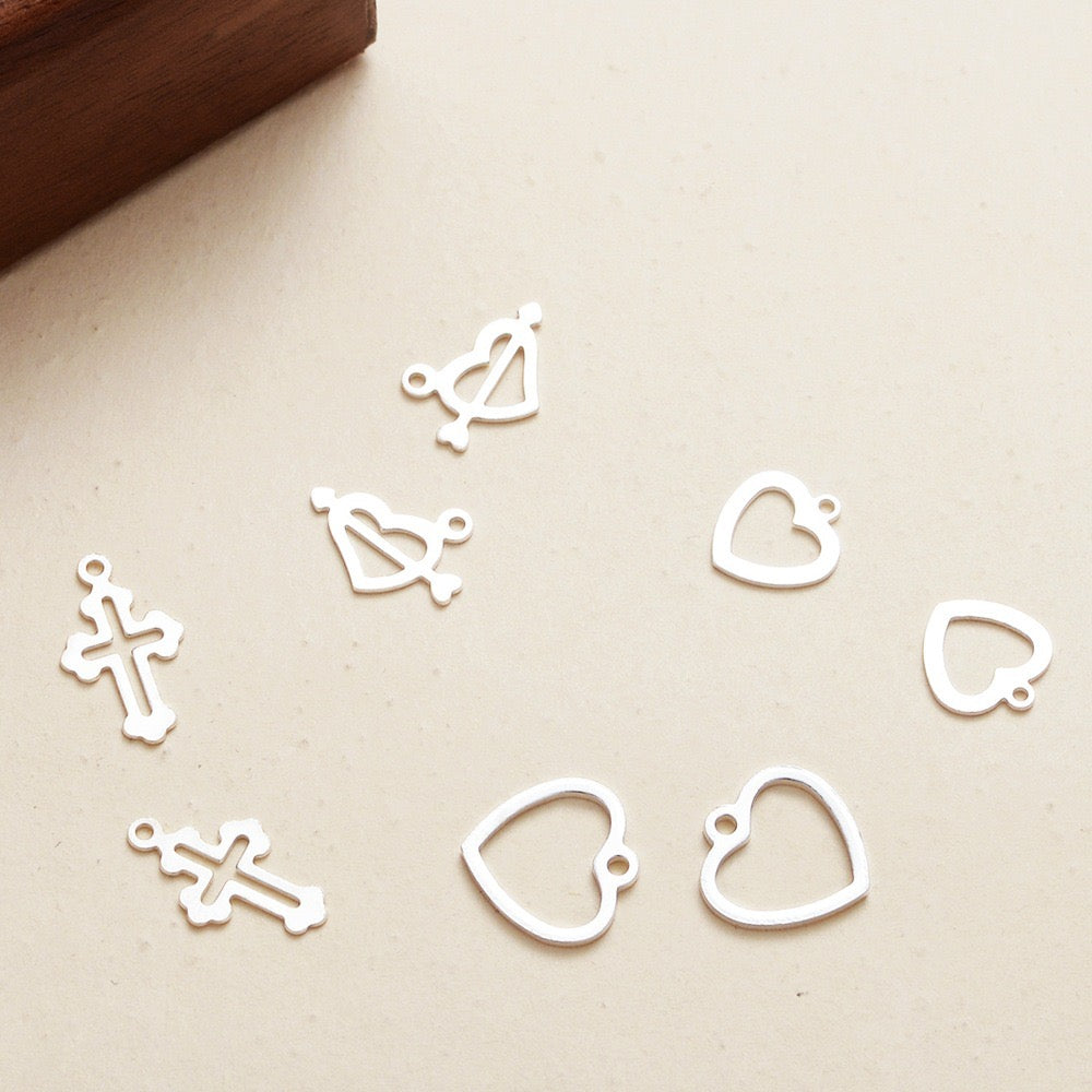 S925 Sterling Silver Heart/Cross DIY Accessories