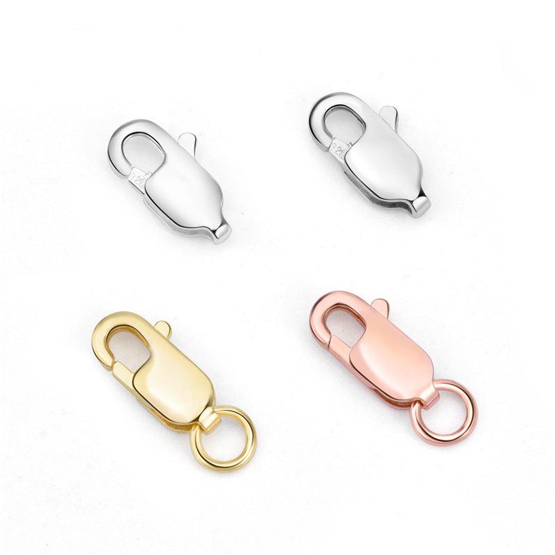 【S925】 Sterling Silver Accessories Square Buckle Spring Fastener Connection Buckle DIY Necklace Bracelet Buckle