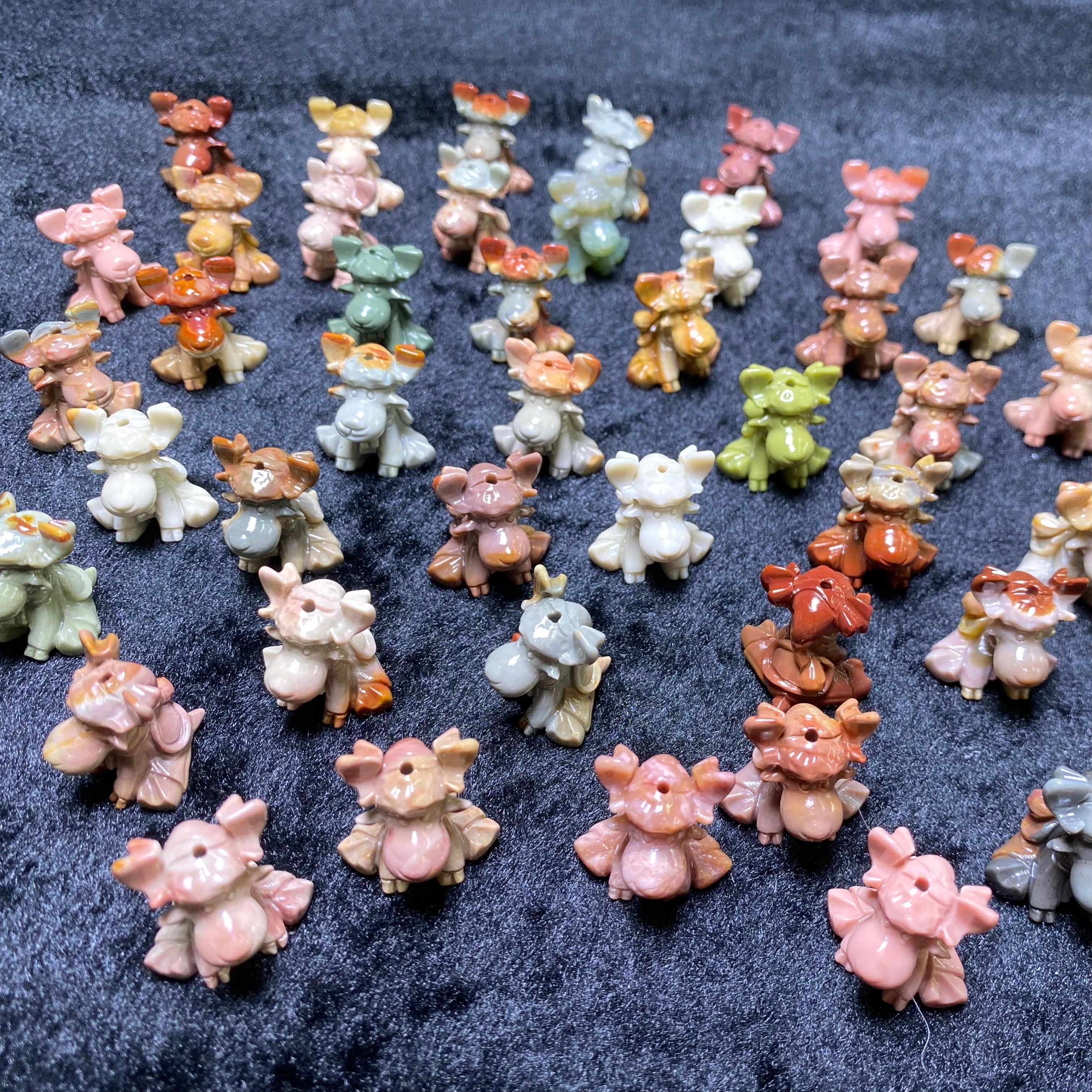 Natural Agate Deer Carved charms