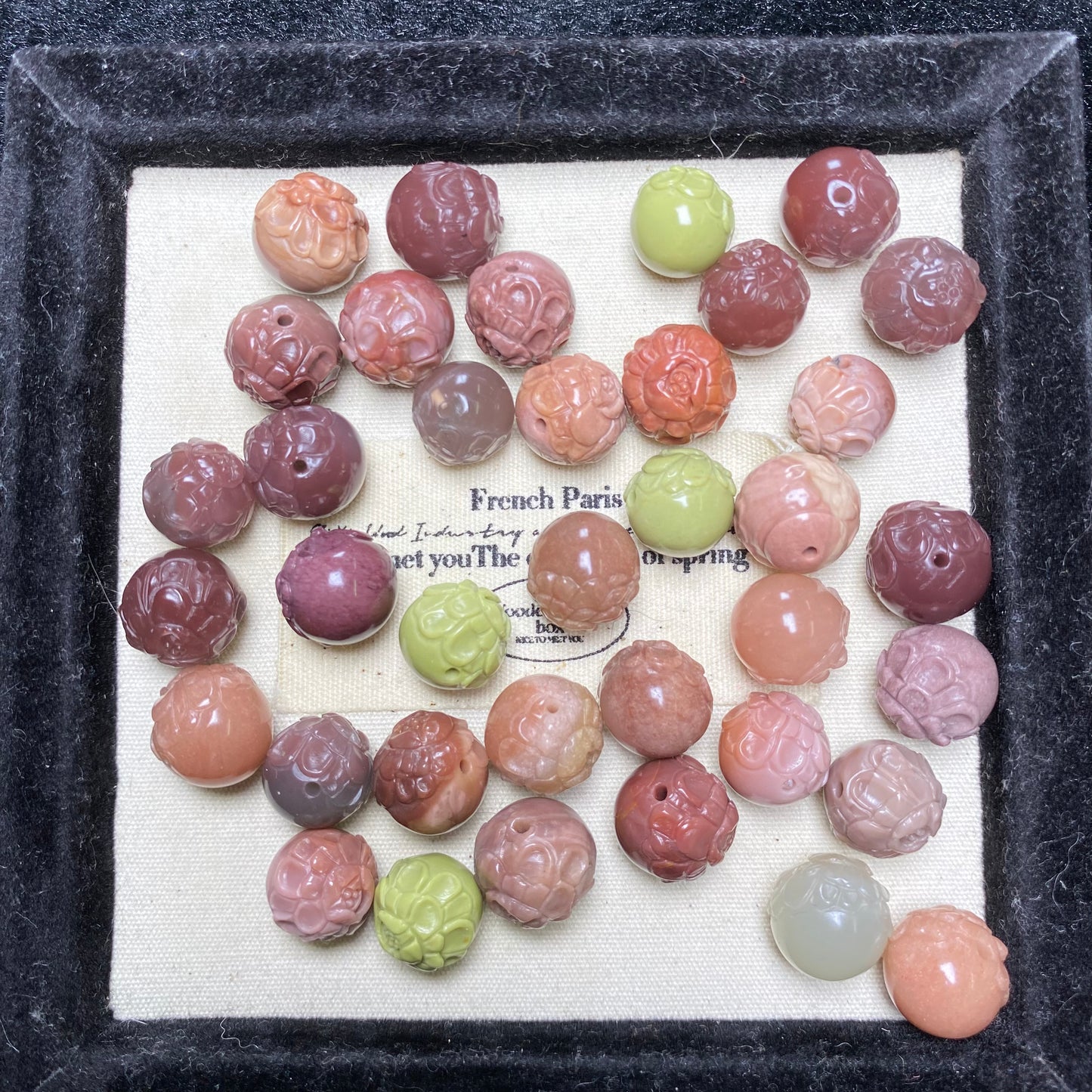 Natural Alashan Agate Flower Bead Carved charms