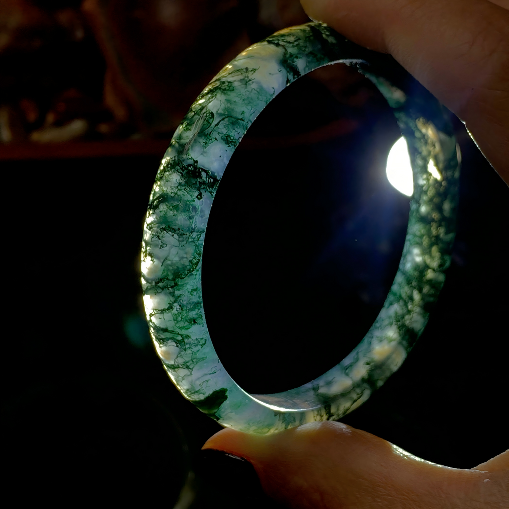 【mn-br35】Moss agate bangles