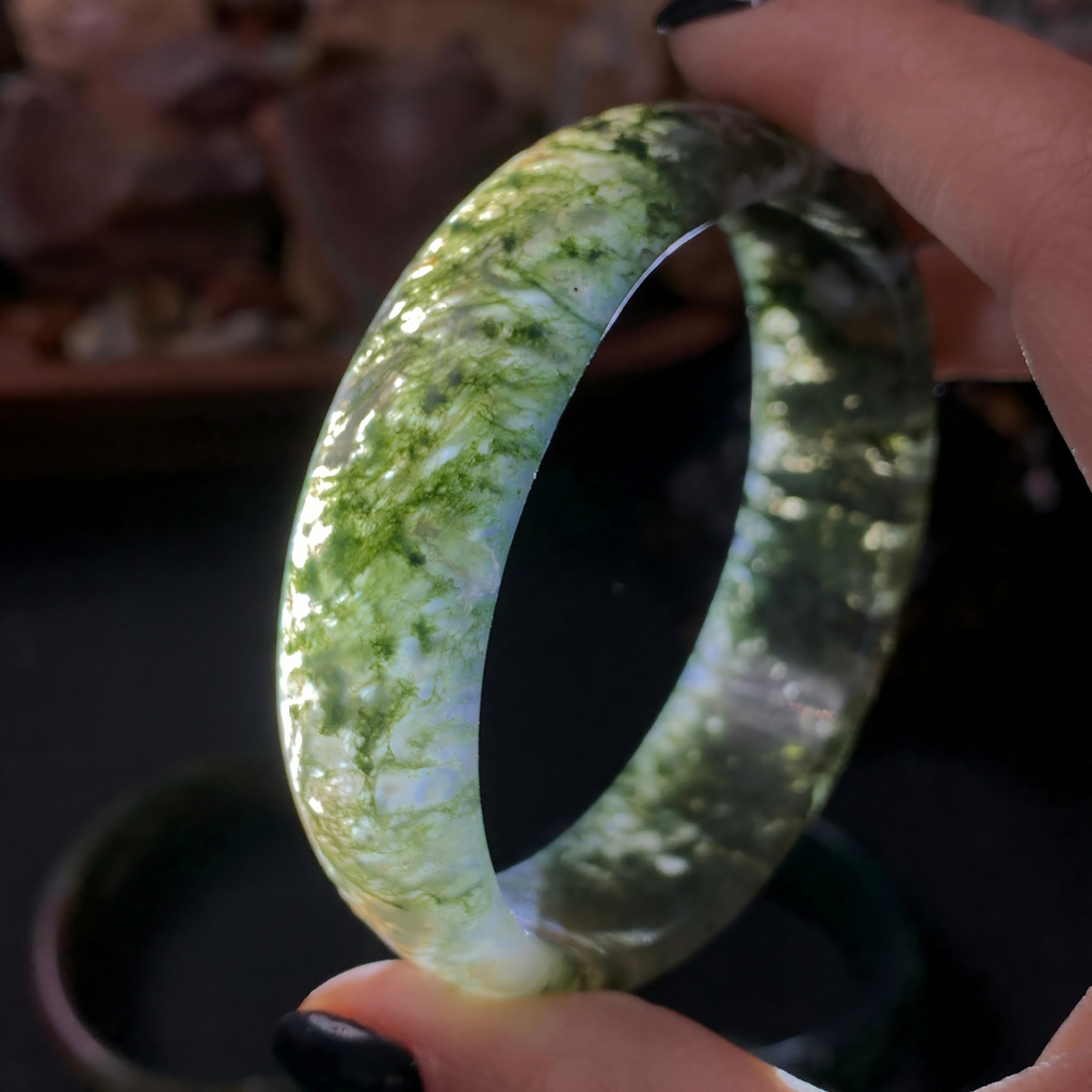 【mn-br35】Moss agate bangles