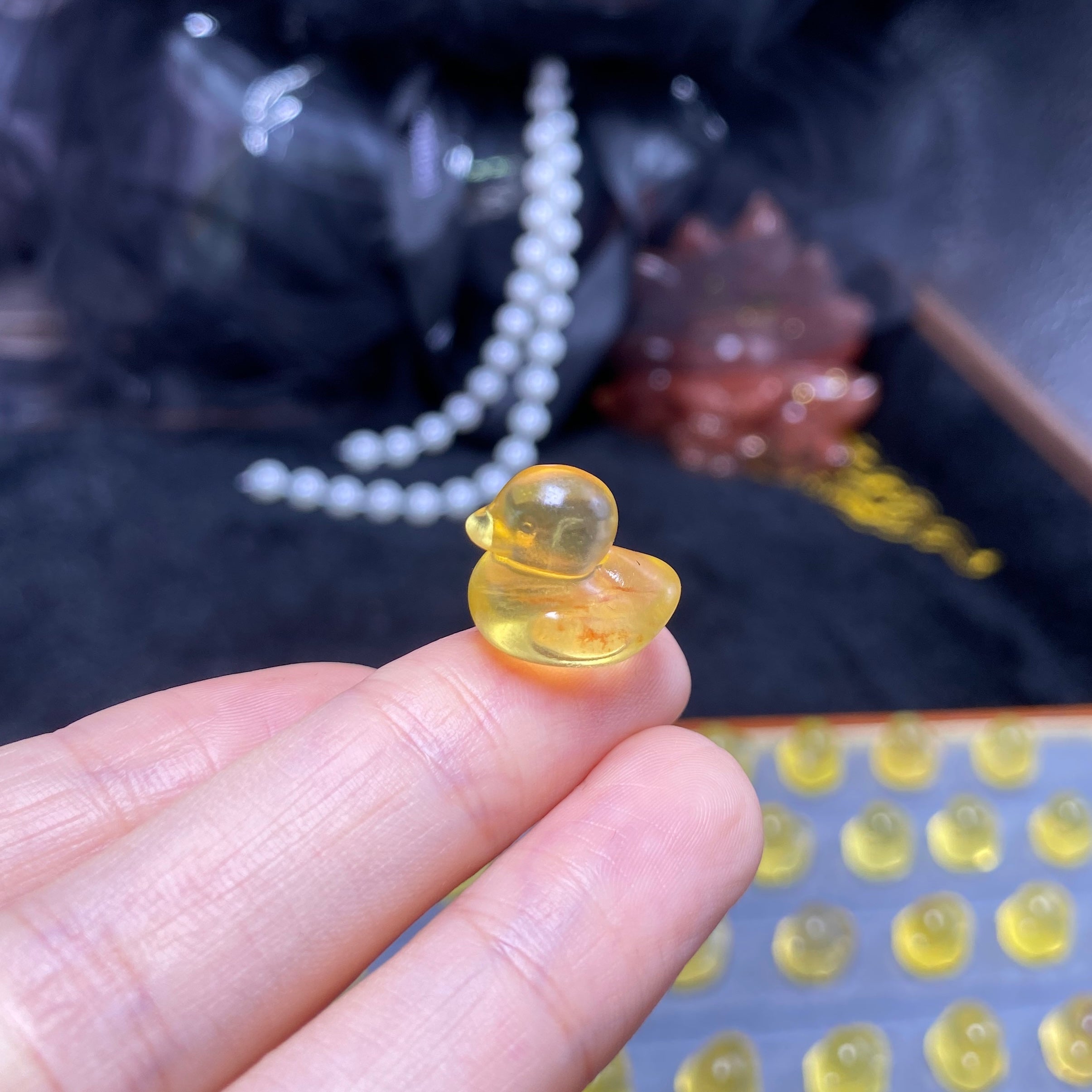 Little Yellow Duck Carved Pendant