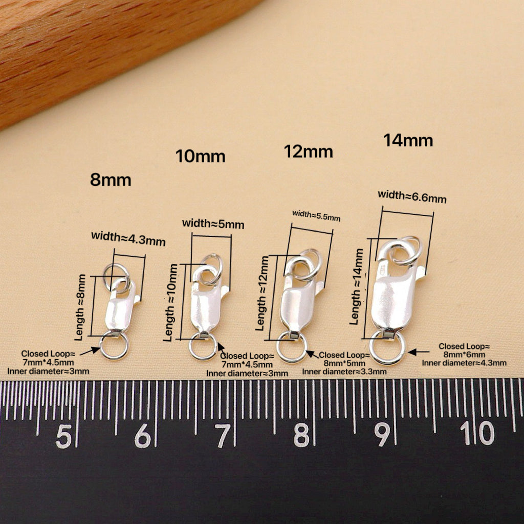 S925 Sterling Silver Double-Circle Square Clasp/Spring Clasp/Bracelet Buckle