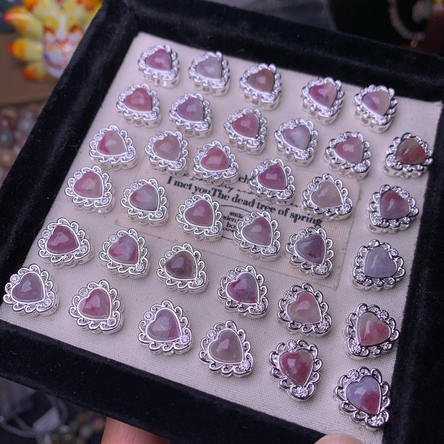 【Plum Blossom Tourmaline】heart box 13mm+