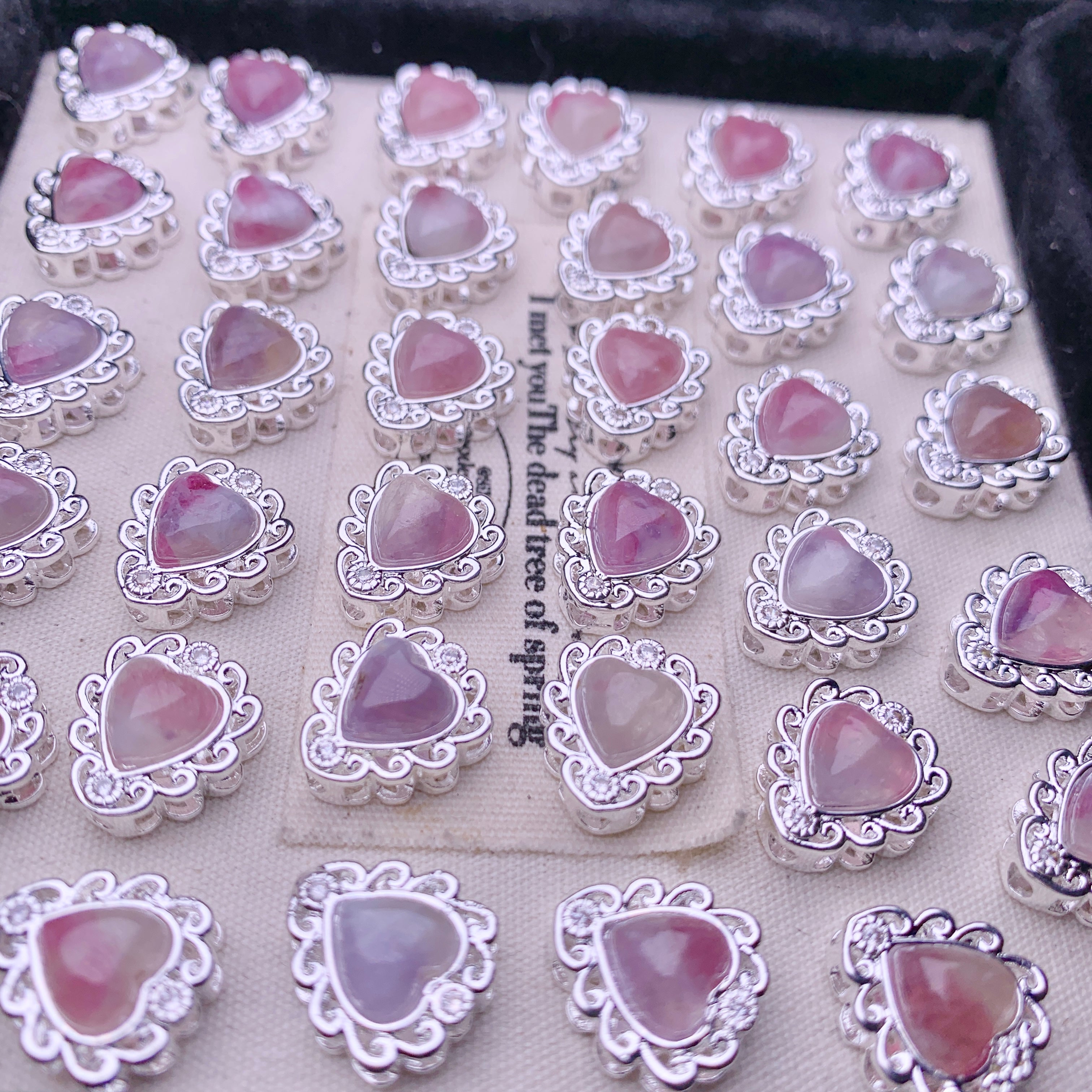 【Plum Blossom Tourmaline】heart box 13mm+