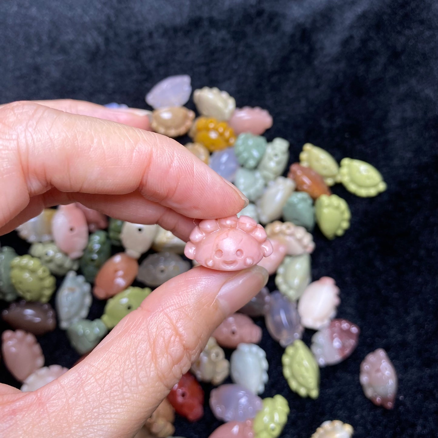 Natural Alashan Agate Dumpling Carved charms