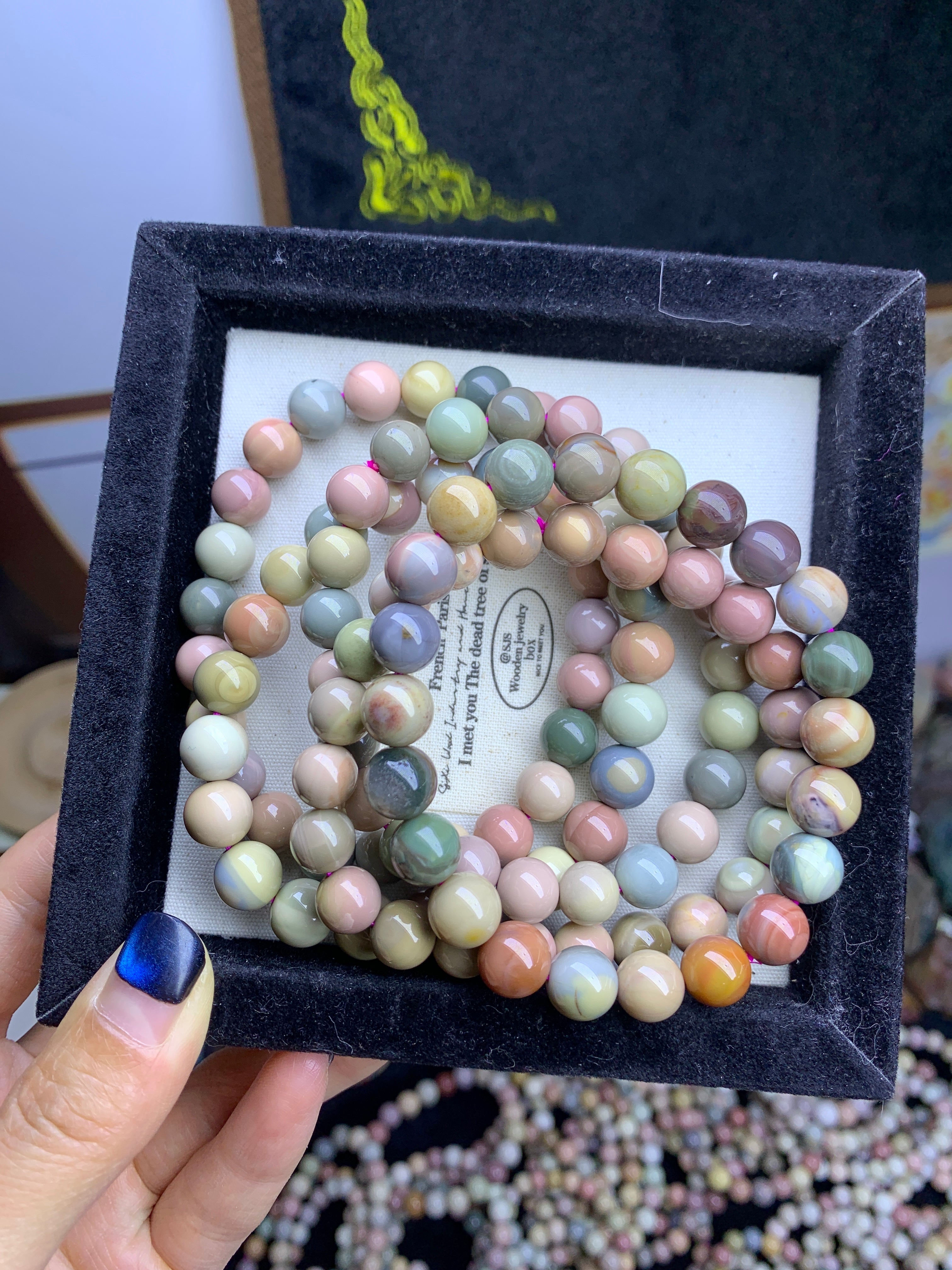 【als-br14】Alashan agate bracelets 8mm,9mm,10mm