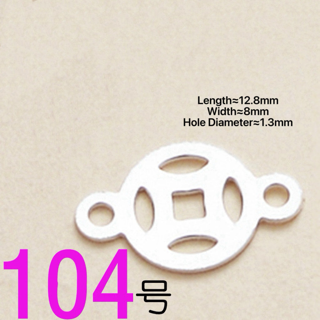 S925 Sterling Silver Openwork Coin Accessories