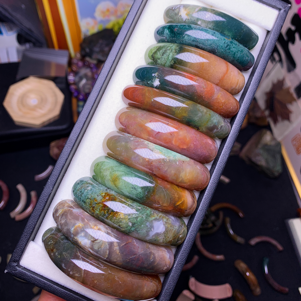 Alashan agate half bangles