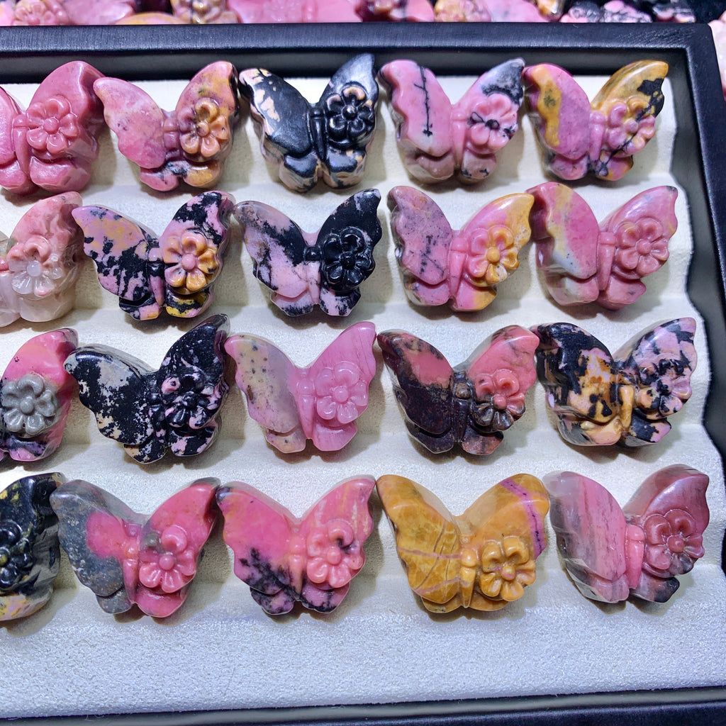 【5PCS】Rhodonite butterfly
