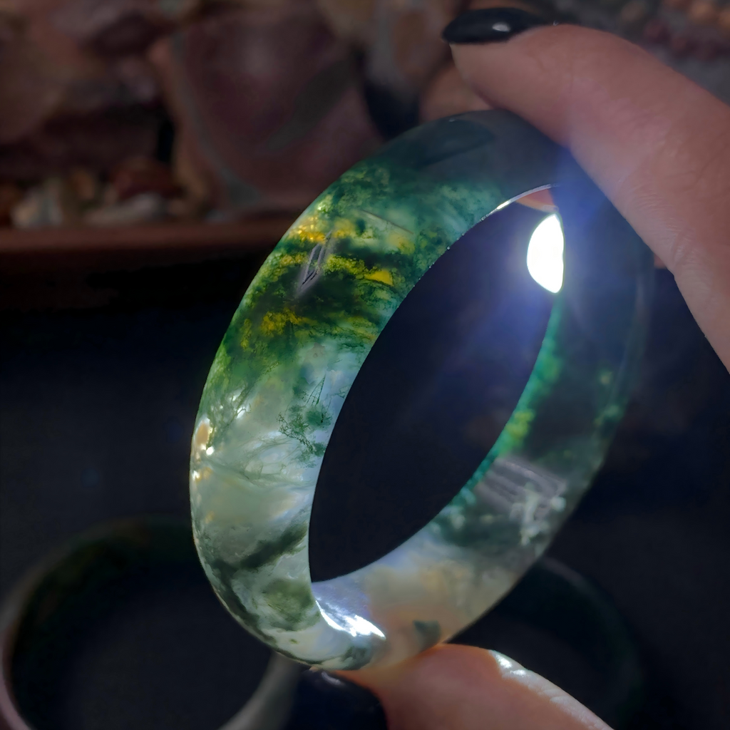 【mn-br35】Moss agate bangles