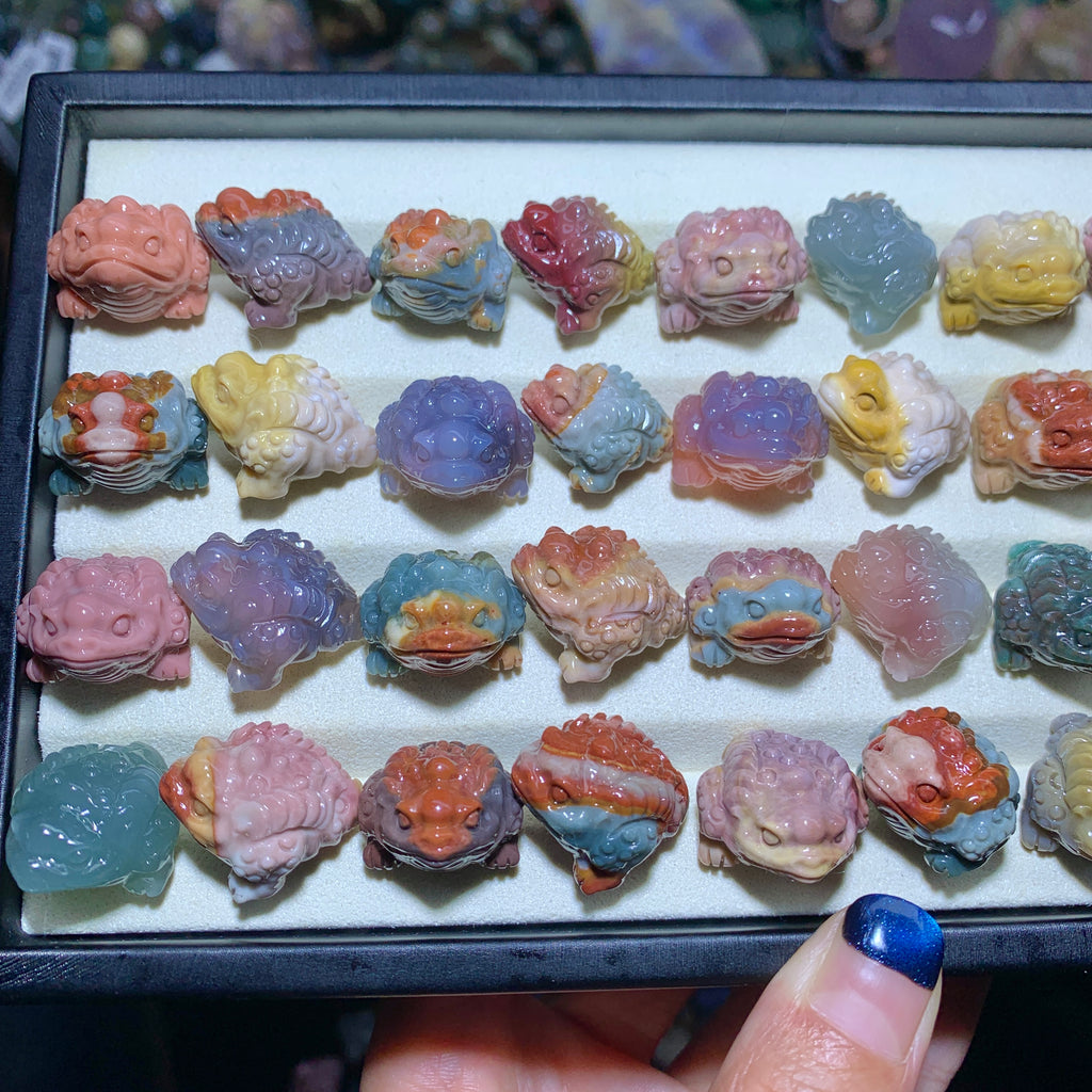 【5PCS】Alashan Agate Three-Legged Golden Toad （als-jc0613）