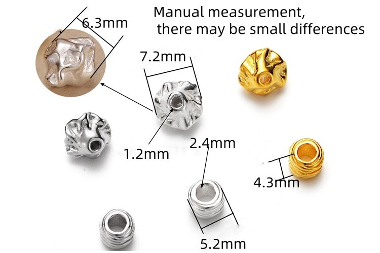 [S925] Woven Ball/ Garland Spacer Beads Handmade Bracelet Necklace Beaded Jewelry Accessories