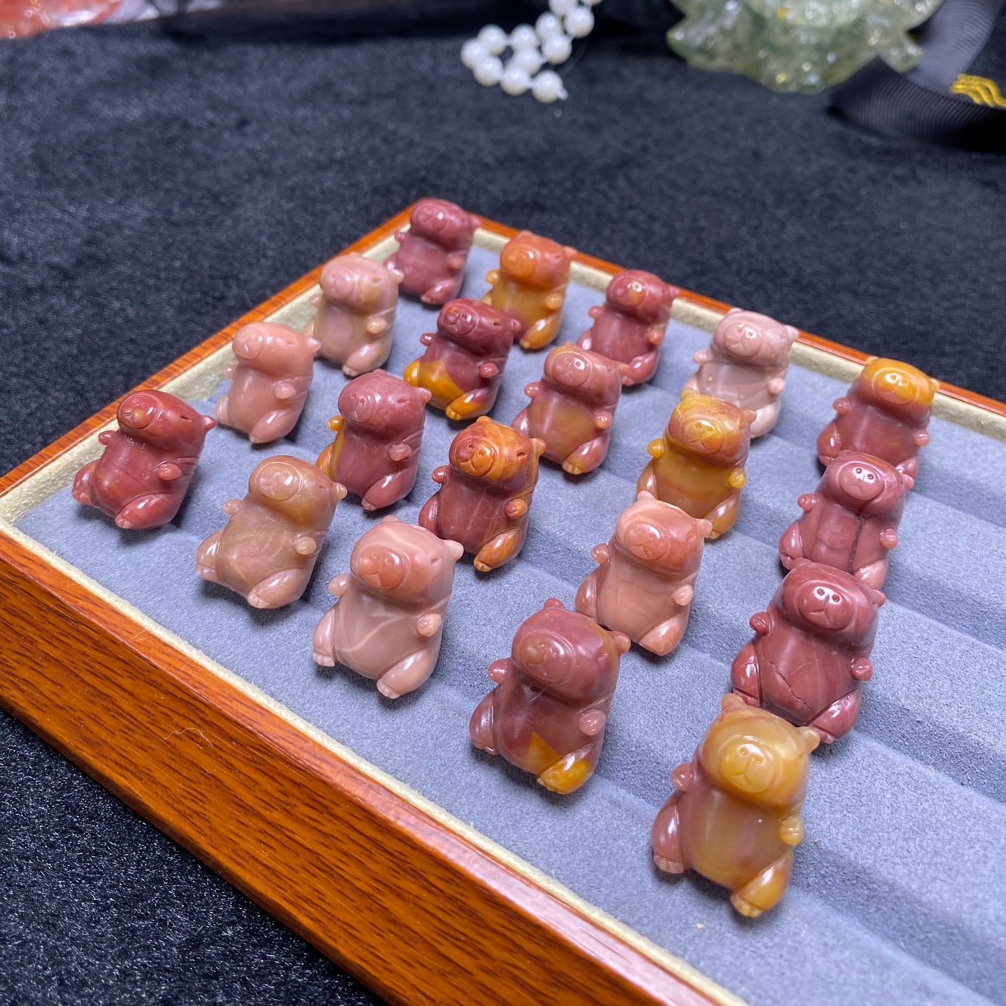 Natural Alashan Agate Capybara Carved charms