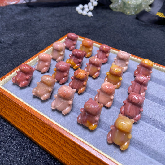 Natural Alashan Agate Capybara Carved charms