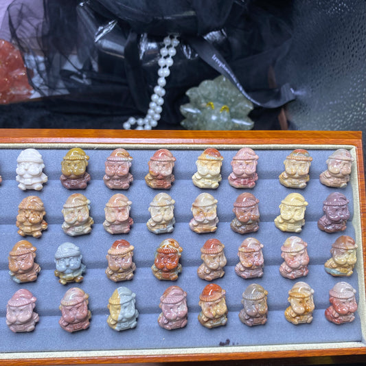 Natural Alashan Agate Santa Claus Carved Pendant