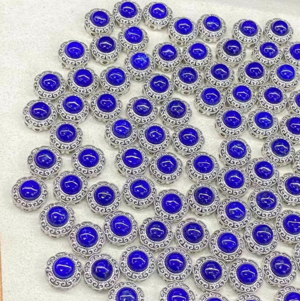 【Lapis Lazuli】Natural Lapis Lazuli with Copper Set Box天然青金石配饰铜镶盒子 8mm