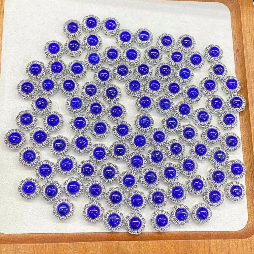 【Lapis Lazuli】Natural Lapis Lazuli with Copper Set Box天然青金石配饰铜镶盒子 8mm