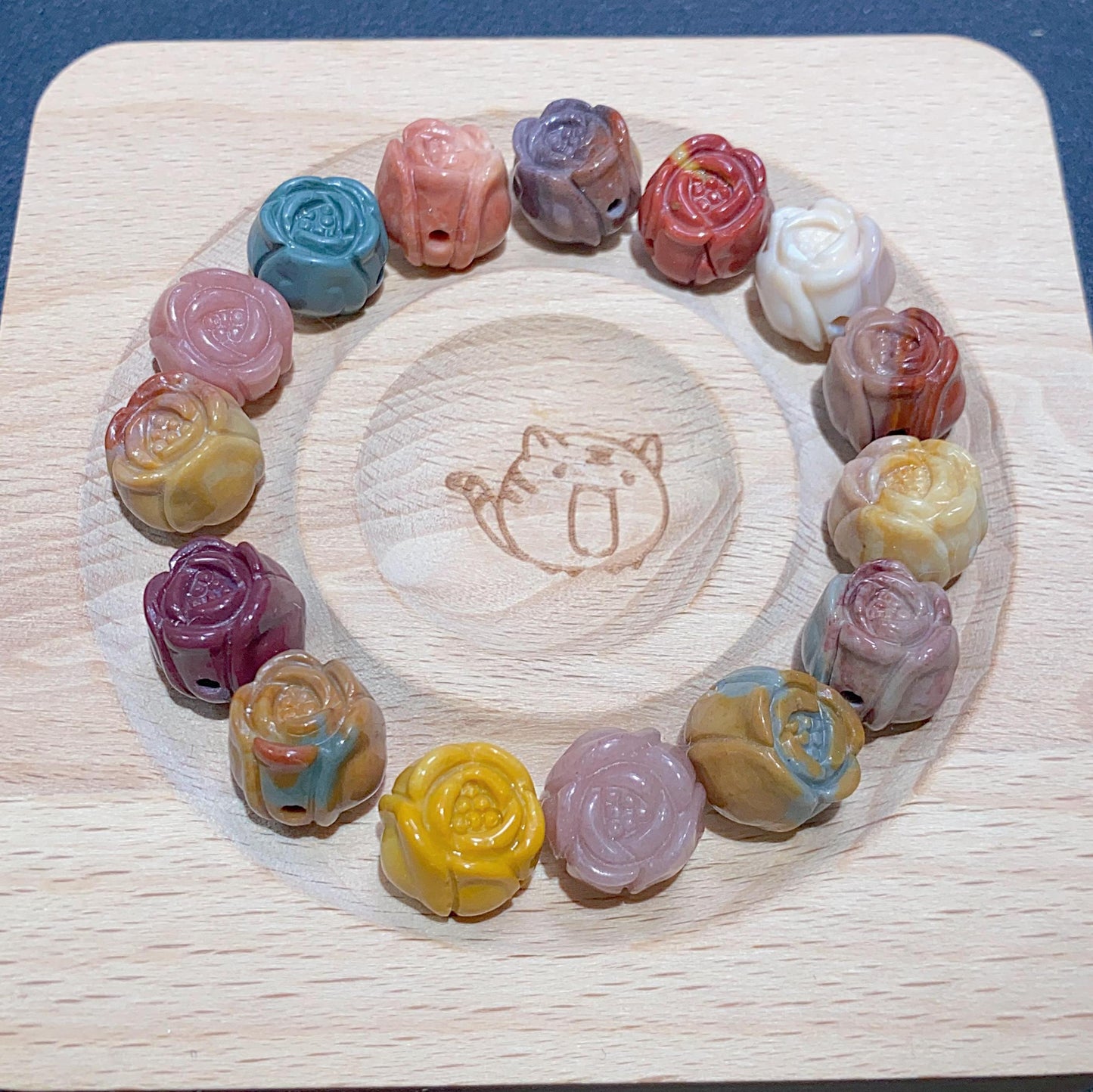【Alashan agate charms】Rosebud  11mm+
