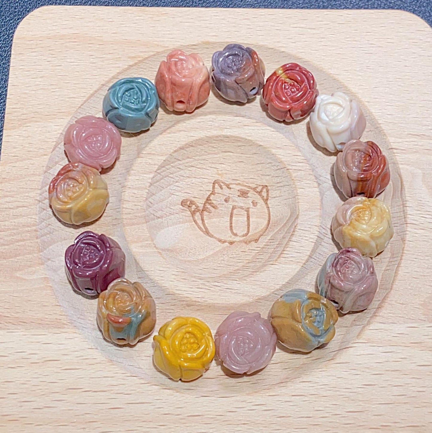 【Alashan agate charms】Rosebud  11mm+