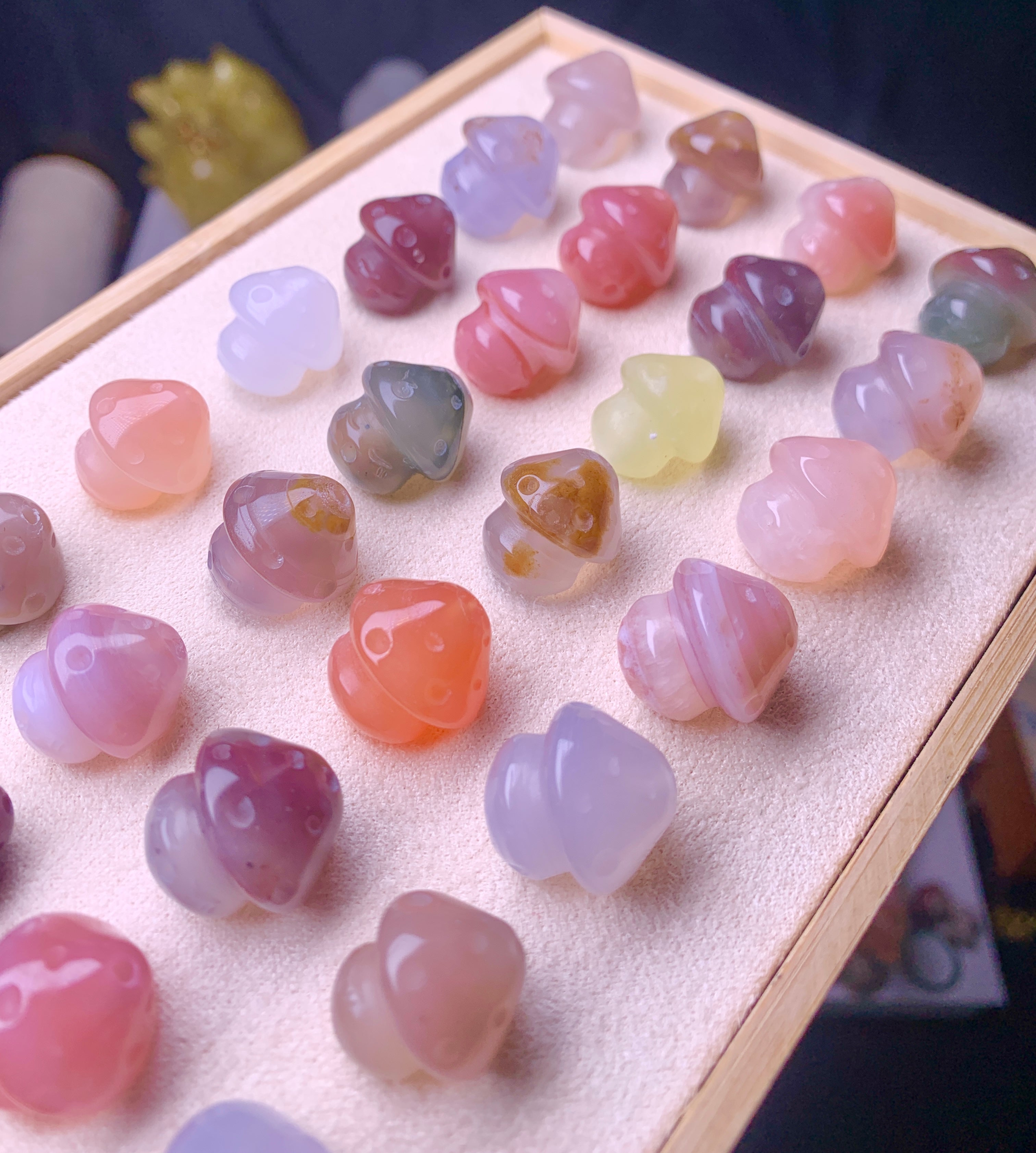 【Agate d'Alashan】 Champignon en gelée