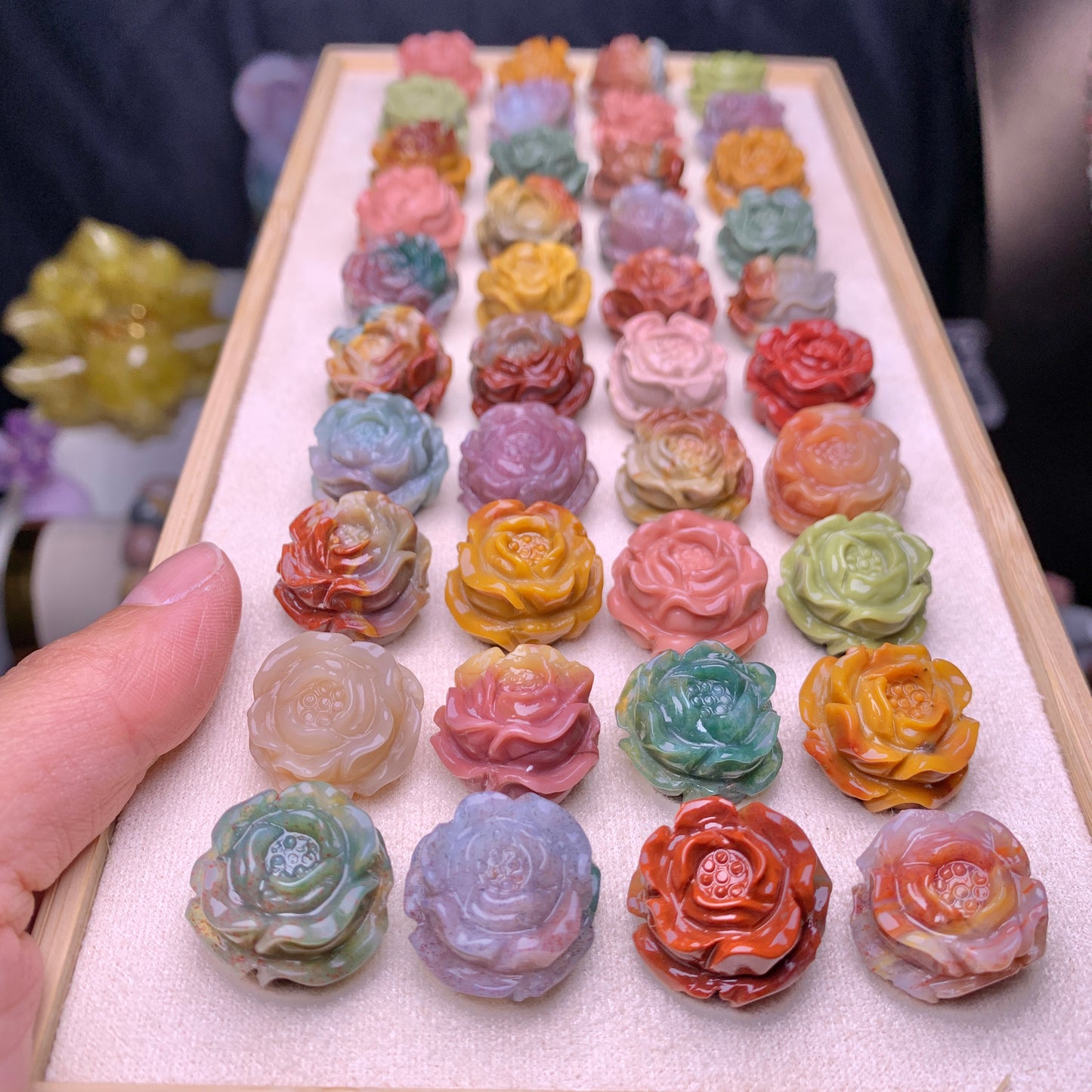 【Alashan Agate】  Classic Roses 17mm+