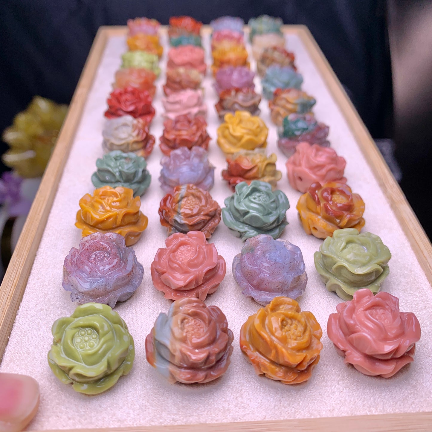 【Alashan Agate】  Classic Roses 17mm+