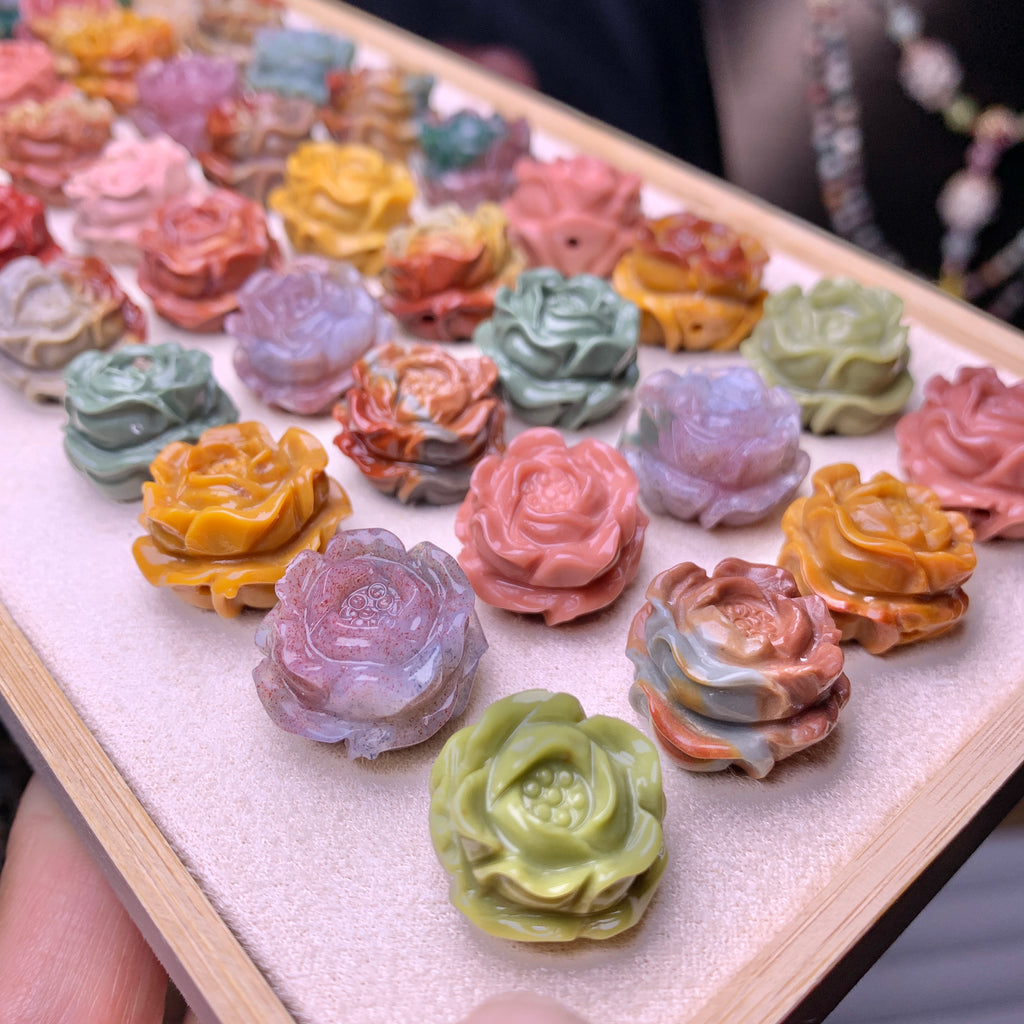 【Alashan Agate】  Classic Roses 17mm+