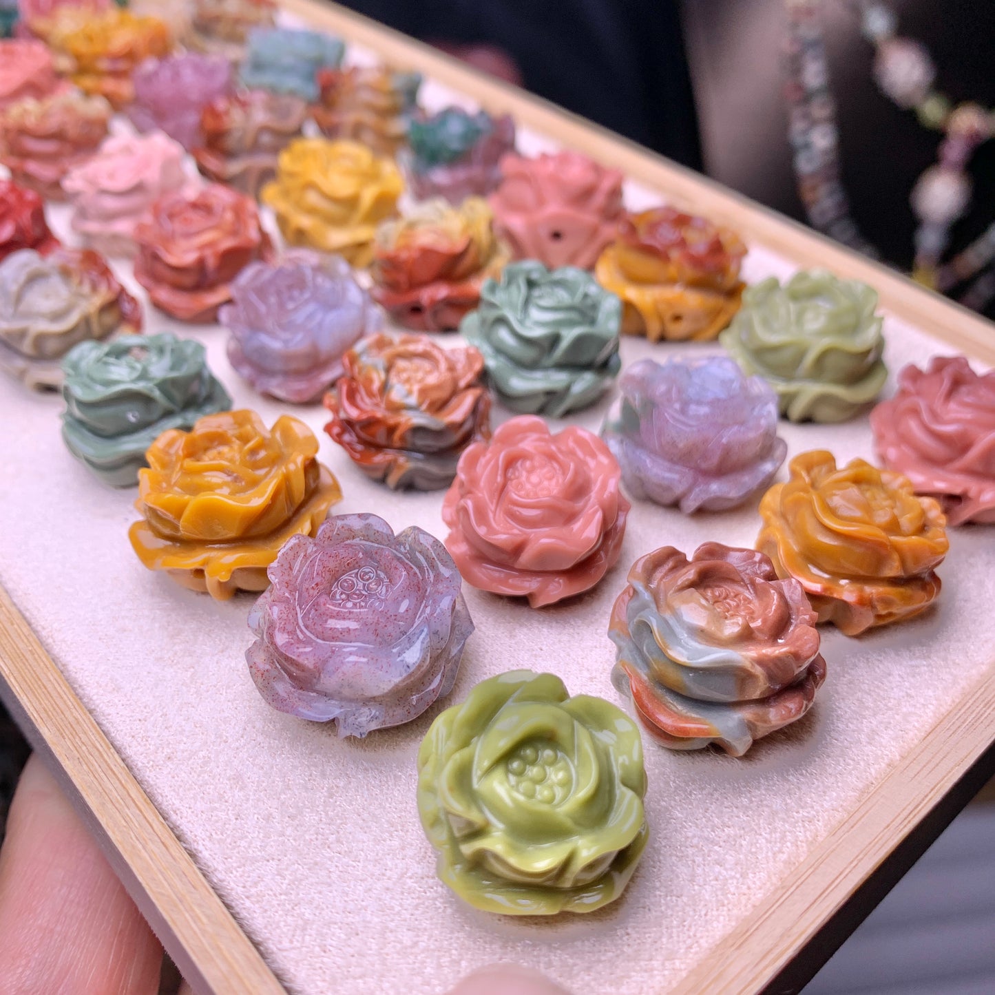 【Alashan Agate】  Classic Roses 17mm+