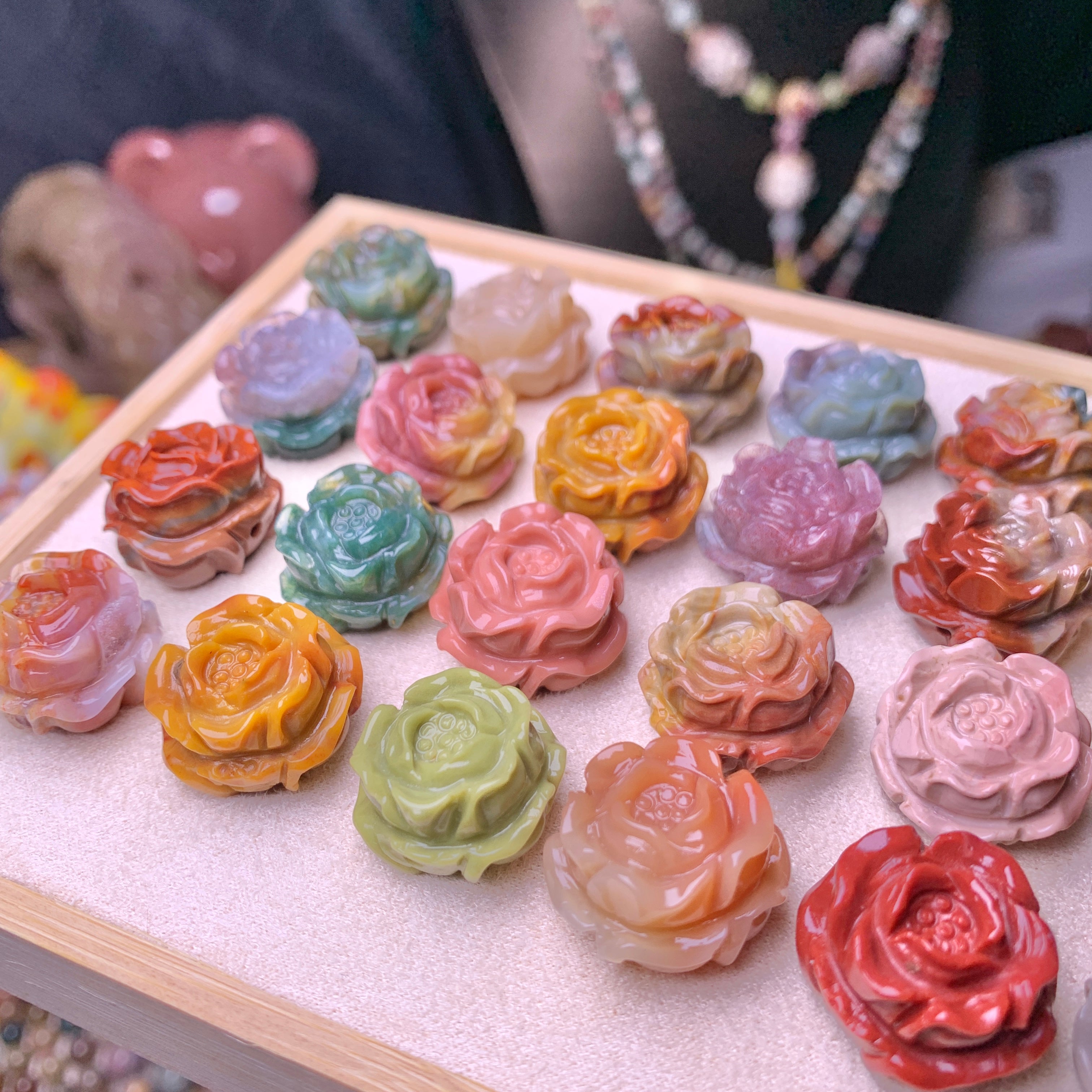 【Alashan Agate】  Classic Roses 17mm+