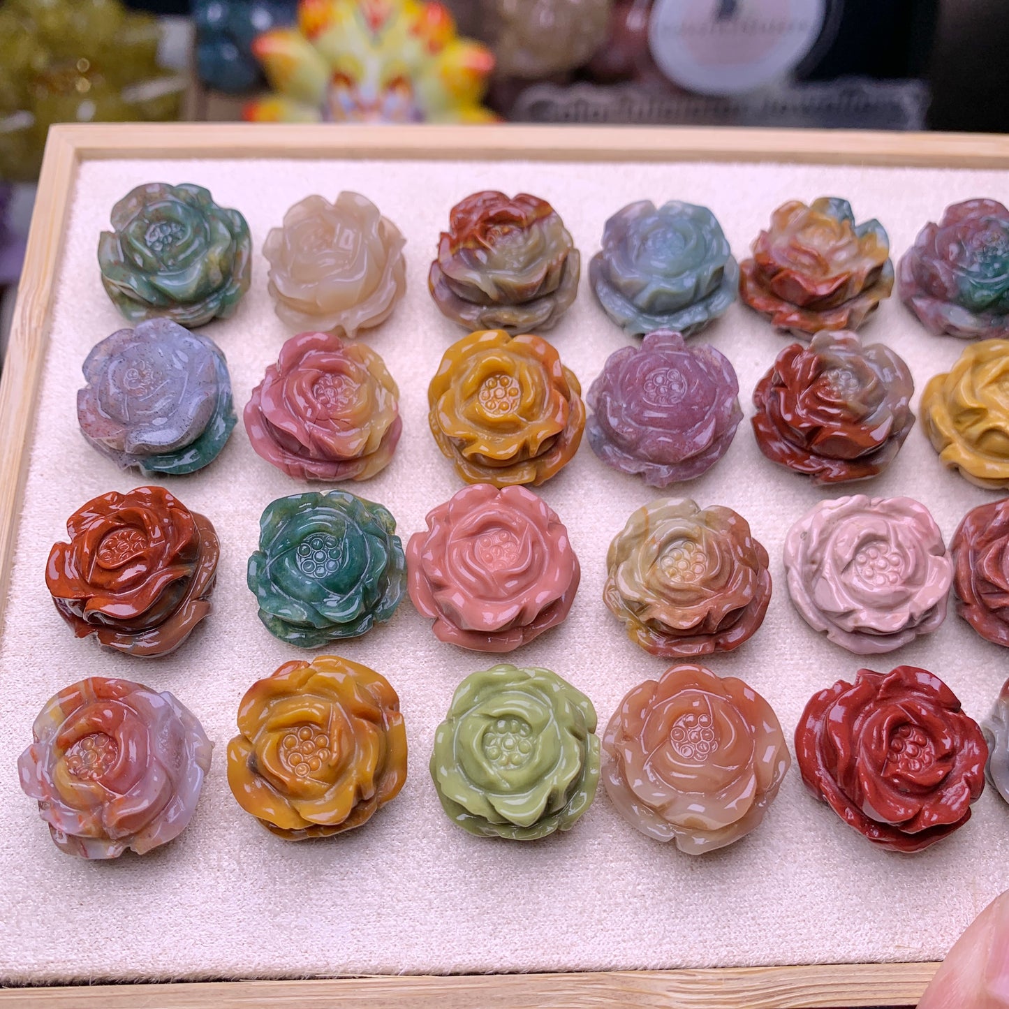 【Alashan Agate】  Classic Roses 17mm+