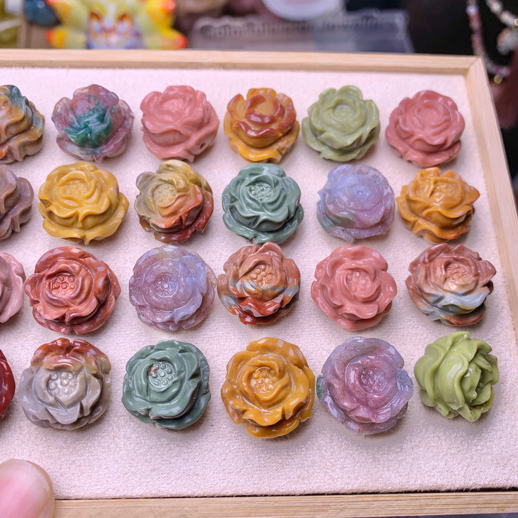 【Alashan Agate】  Classic Roses 17mm+