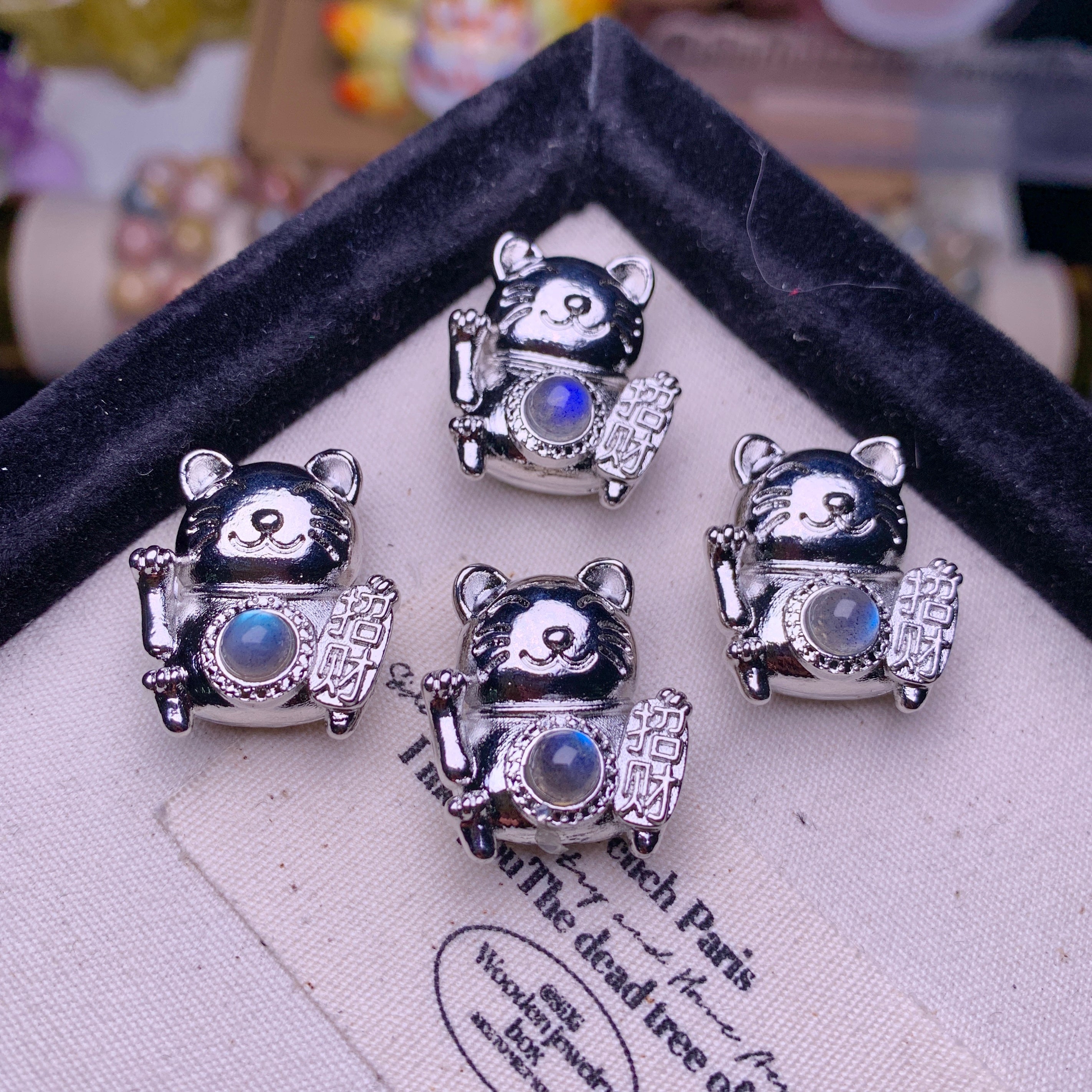 【Labradorite】Lucky Cat Box